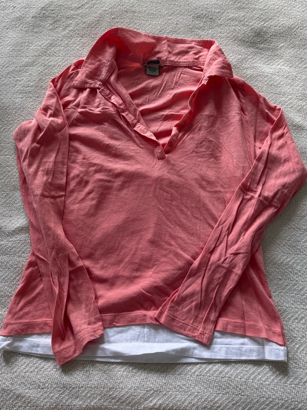 Maurices Corral Long Sleeve Layered Cotton Polo Shirt